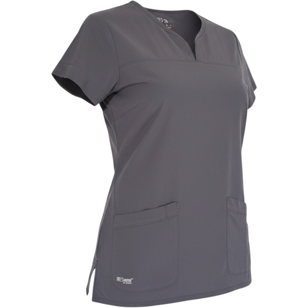 Greys Anatomy Scrub Top Womens Small Gray Rayon Blend Signature V-Neck Medical